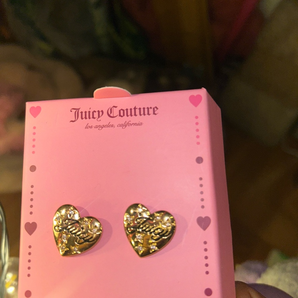 Juicy Couture Gold Heart Stud Earrings - Picture 2 of 2